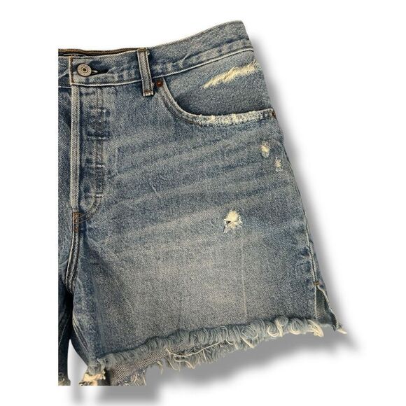 Abercrombie & Fitch High Rise 4” Button Fly Shorts Cut Off Denim Jeans Size 32 1 - Picture 3 of 6